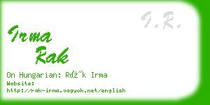 irma rak business card